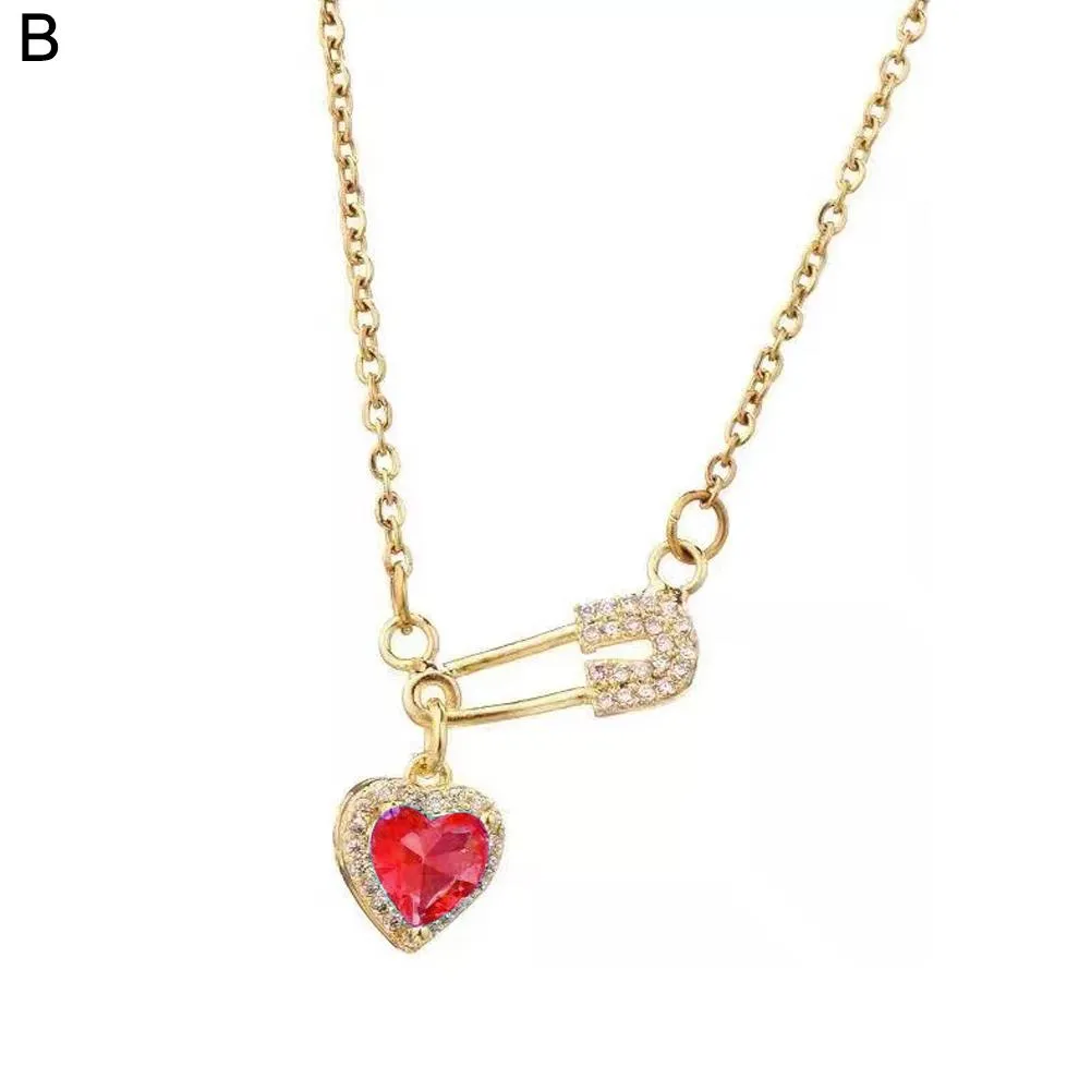 Collana con ciondolo a forma di cuore, 1 pezzo, per donne, con cristalli, per coppie, regalo di gioielli._voghion.com