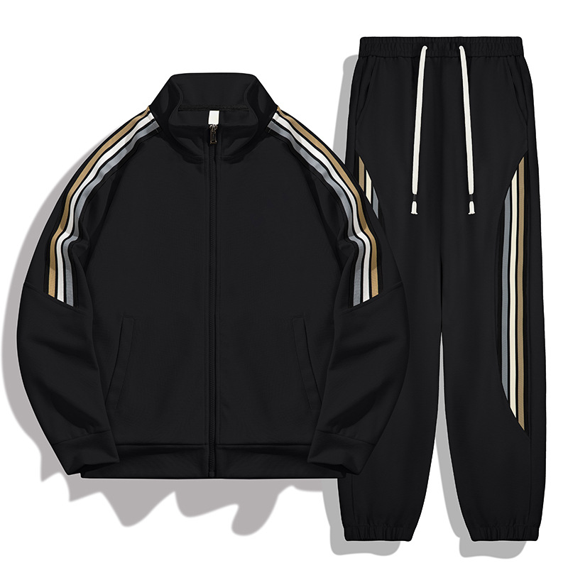 Men’s Clothing Spring And Autumn Fashion Large Size Cardigan Stand Collar Sweatshirt Loose Elastic Sweatpants A Complete Set Of Casual Sports Suit