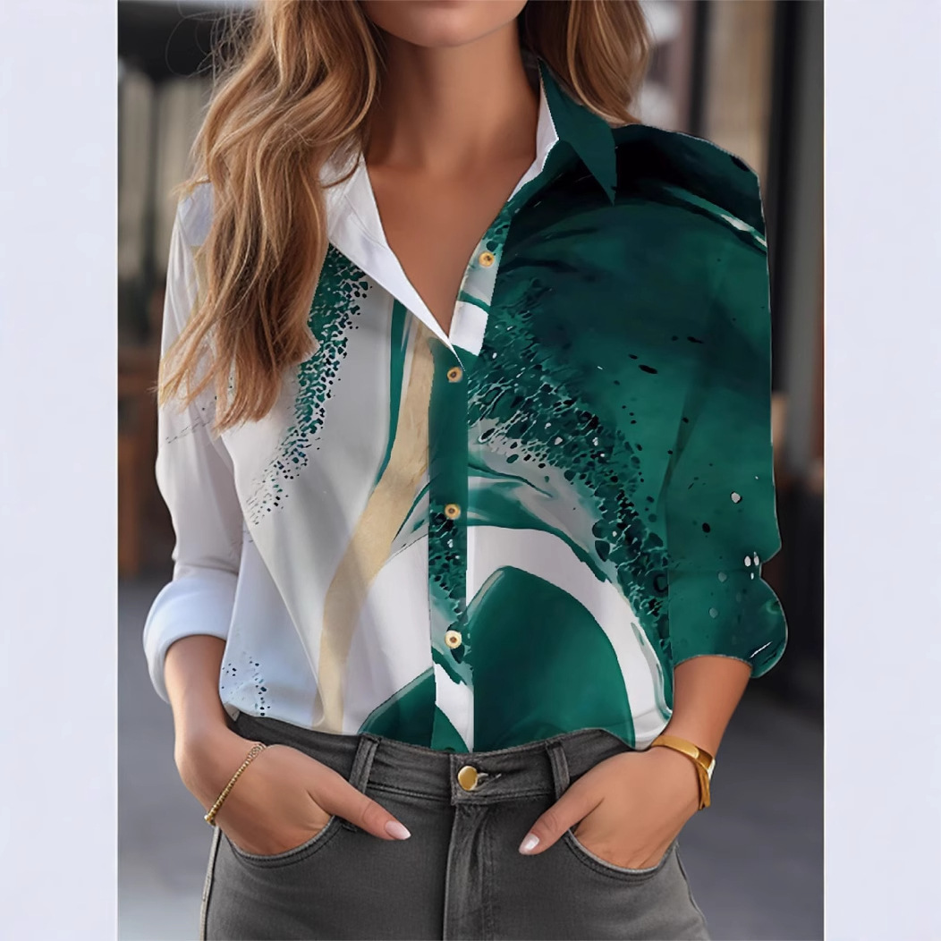 2024 Women's Cardigan 3D Floral Print Long Sleeved Shirt, Women's High-end And Versatile Top