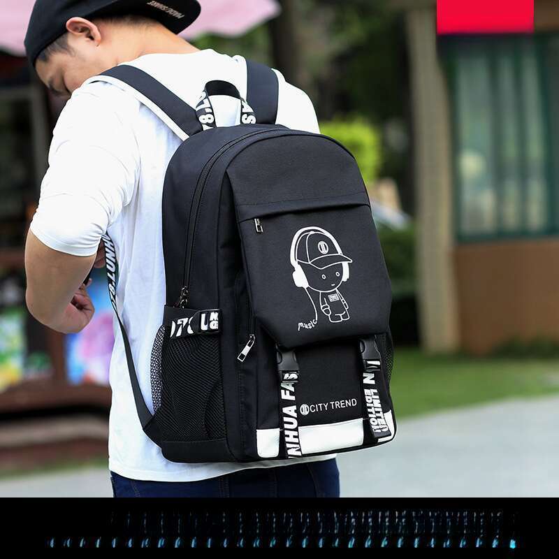 New Men's Casual Trend Large Capacity Backpack, Lightweight Spine Protection, Suitable For Middle School Students,_voghion.com