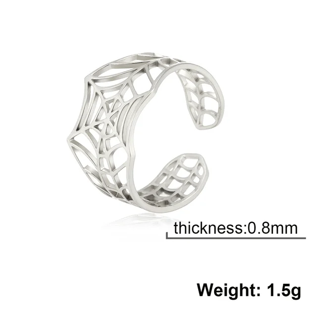 Vendite calde My Shape Punk Spider Ring Acciaio inossidabile Regolabile Anelli aperti per le dita Gioielli di moda per animali cavi Donne Uomini Ragazzi Adolescenti_voghion.com