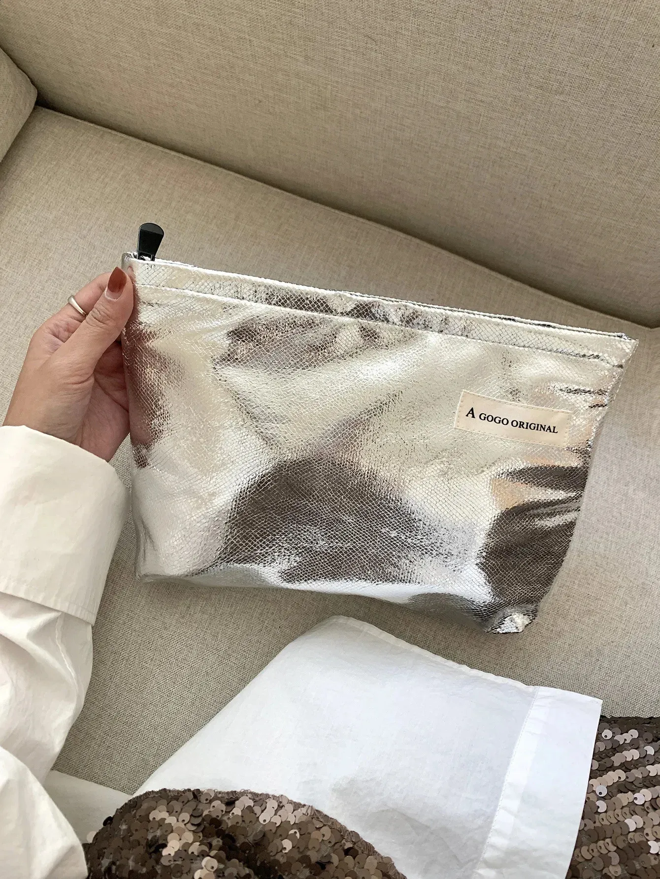 Velkokapacitní dámská make-up taška dámská cestovní kosmetická toaletní taška úložný pouzdro kabelka módní přenosná brilantní make_voghion.com