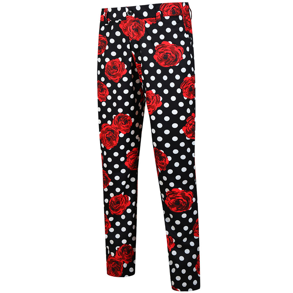 men's Christmas three-piece new digital printing one-button casual vest and trousers suit European size_voghion.com