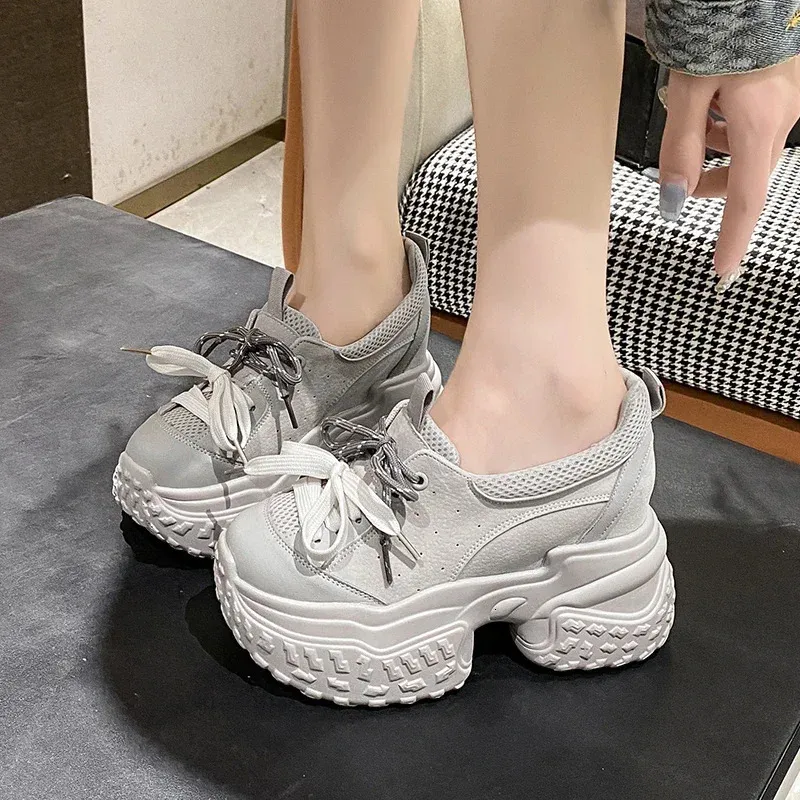 Platform for Women Autumn Hidden High Heels Breathable Leather Sports Thick soled Vulcanized Shoes 241122_voghion.com