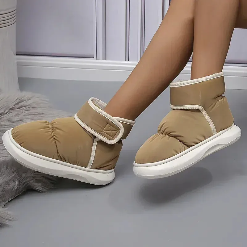 Bottines d'hiver chaudes, épaisses, en peluche, imperméables, antidérapantes, en coton, rembourrées, pour femme_voghion.com