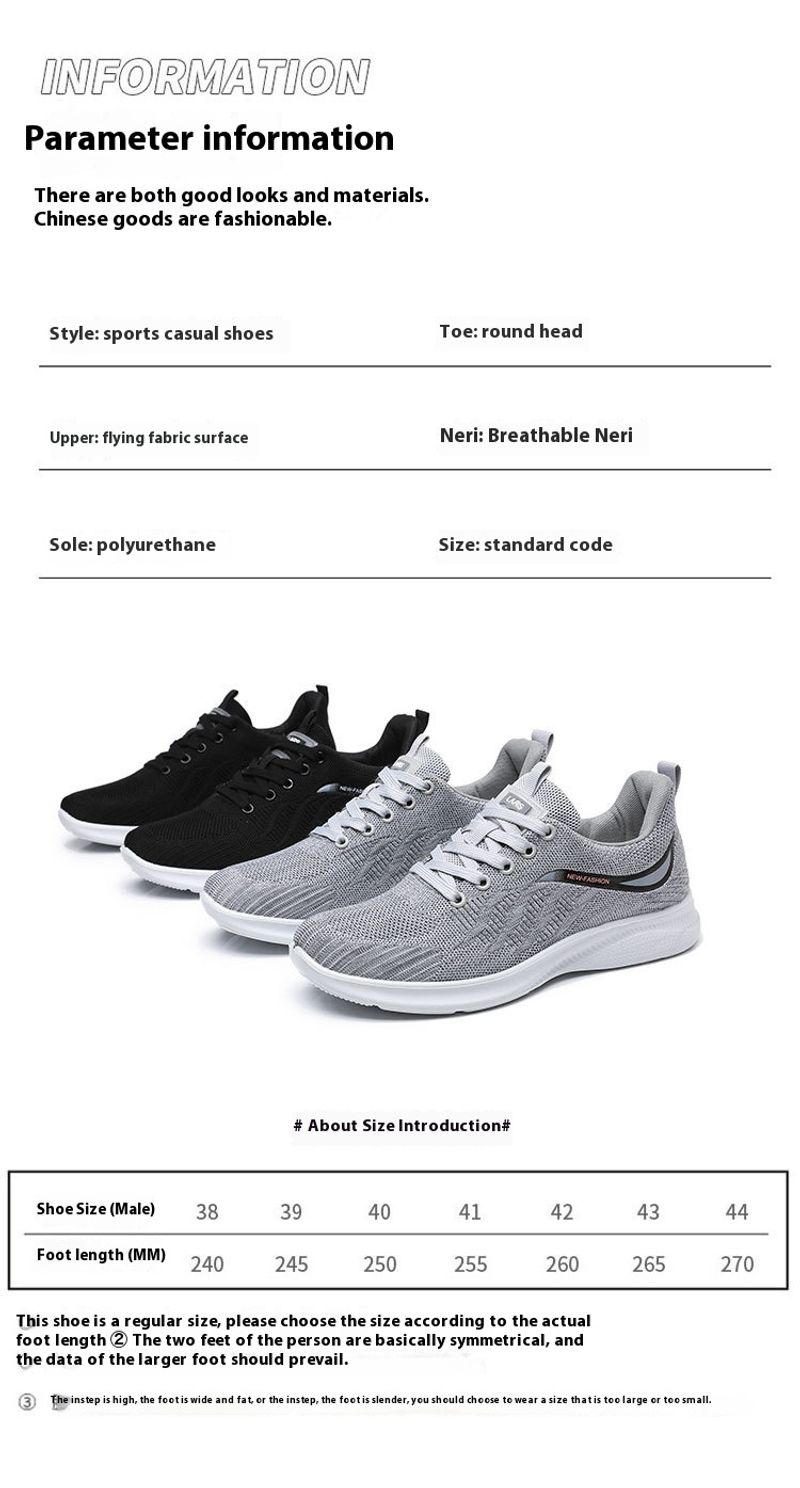 Scarpe da corsa casual versatili da uomo, estive, nuove, con suola spessa, in mesh traspirante, intrecciate, con motivo a mosca, marea_voghion.com