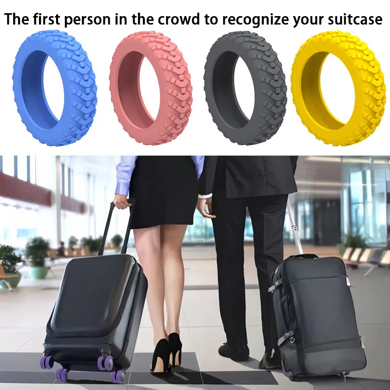 4PCS/Set Silicone Travel Lage Caster Shoes Reduce Wheel Wear Suitcase Parts Axles Trolley Box Casters Cover With Silent_voghion.com
