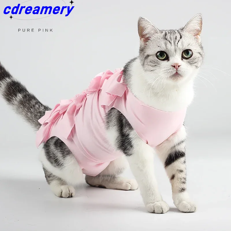 Anti-licking Sterilization Cat Clothes Recovery Suit After Surgery Breathable Physiological Puppy Anti-scratch Body Strap Vest_voghion.com