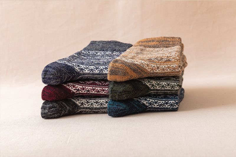 Calzini da uomo in lana spessa e calda, stile retrò, lunghi e invernali, in cotone, a metà tubo_voghion.com