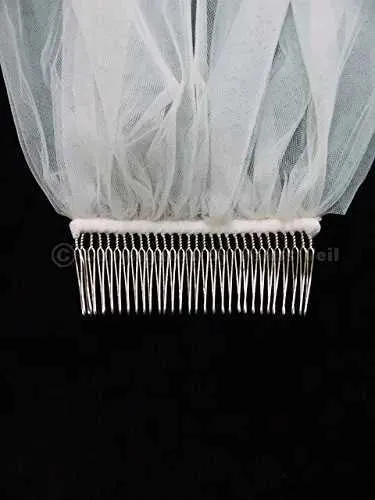 Haarschmuck Heißer Verkauf Mode Stil 2T 2 Tier Ribbon Edge Center Perlen Braut Hochzeit Braut Schleier_voghion.com