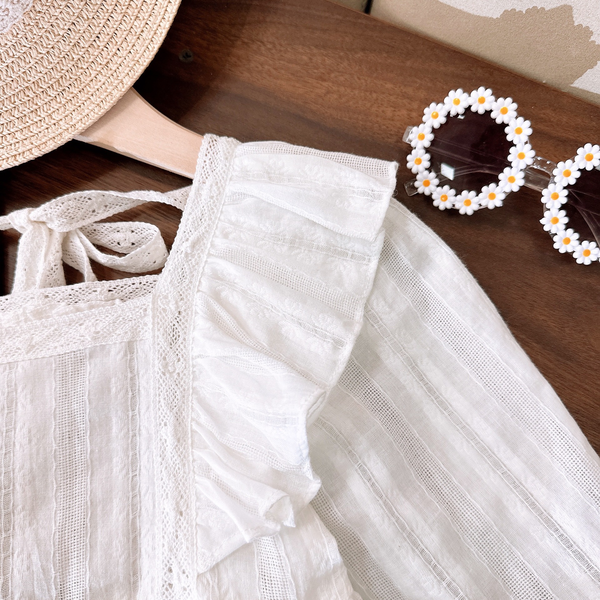 Mutter & Kinder 2024 Frühjahr und Herbst neues süßes Puffärmel-Top für Mädchen plus gerade Jeans zweiteiliges Set_voghion.com