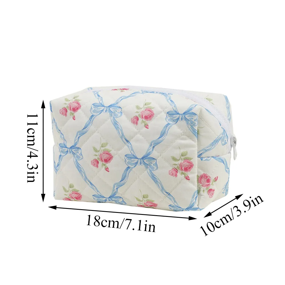 Borsa da viaggio portatile, casual, da donna, piccola, con pochette porta trucchi, grande capacità, in cotone e rosa._voghion.com