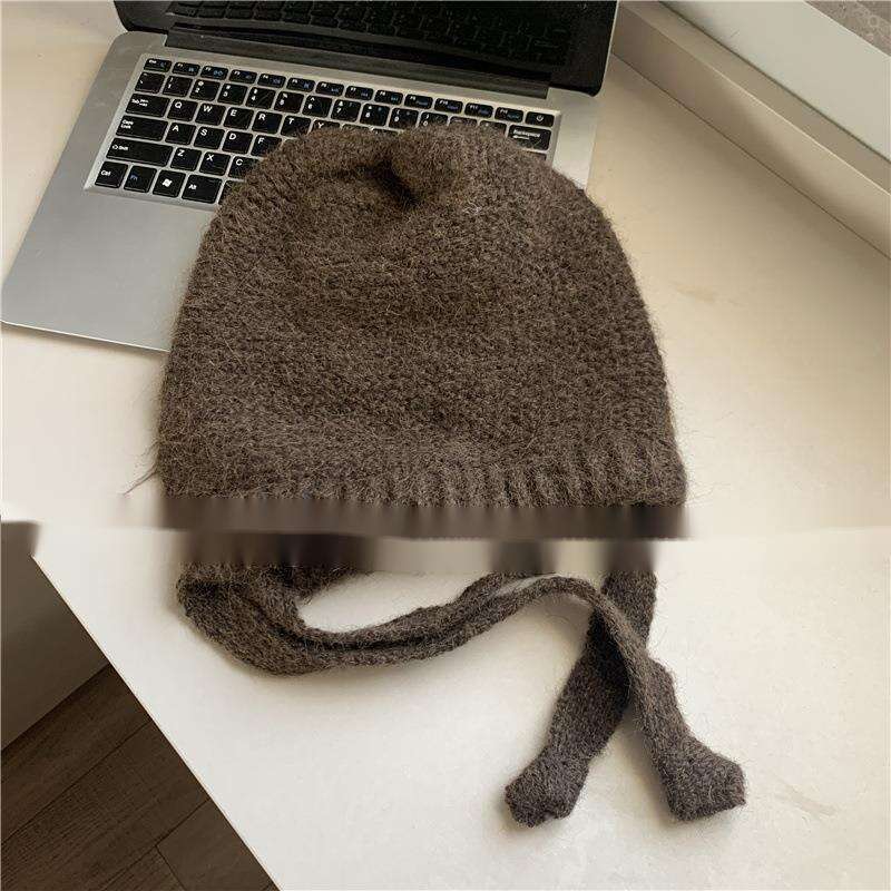 Sensazione di pigrizia con cappuccio di lana a testa grande, bambini versatili per mostrare il viso, piccolo cappello di lana per autunno e inverno_voghion.com