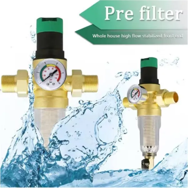 Réducteur de pression d'eau 3/4 pouce DN20 avec manomètre et filtre_voghion.com