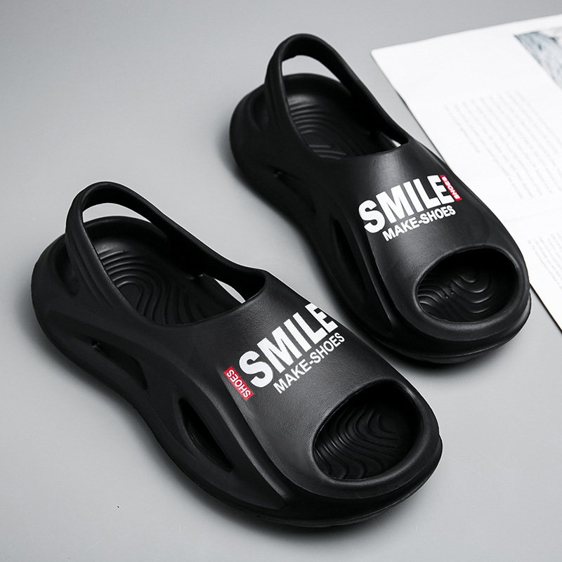 Sandalias de hombre con sensación de mierda 2024 verano nuevo antideslizante para uso al aire libre sandalias y zapatillas casuales de moda zapatos de playa de moda para hombres_voghion.com