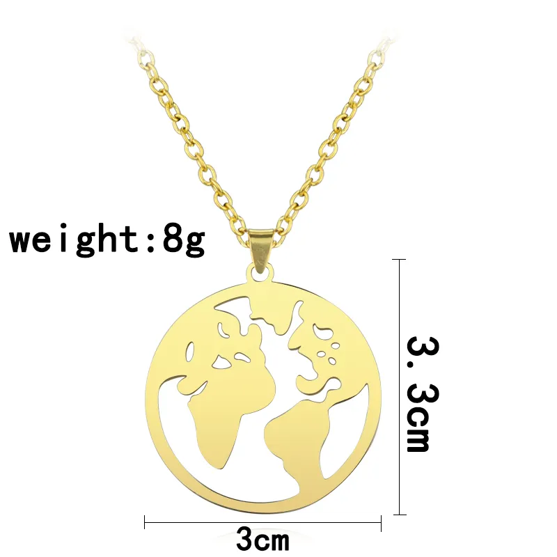 Colliers pendentifs créatifs Globe Charm Boho Jewelry Earth Travel pour femmes et hommes Cadeaux Collier cadeau d'anniversaire_voghion.com