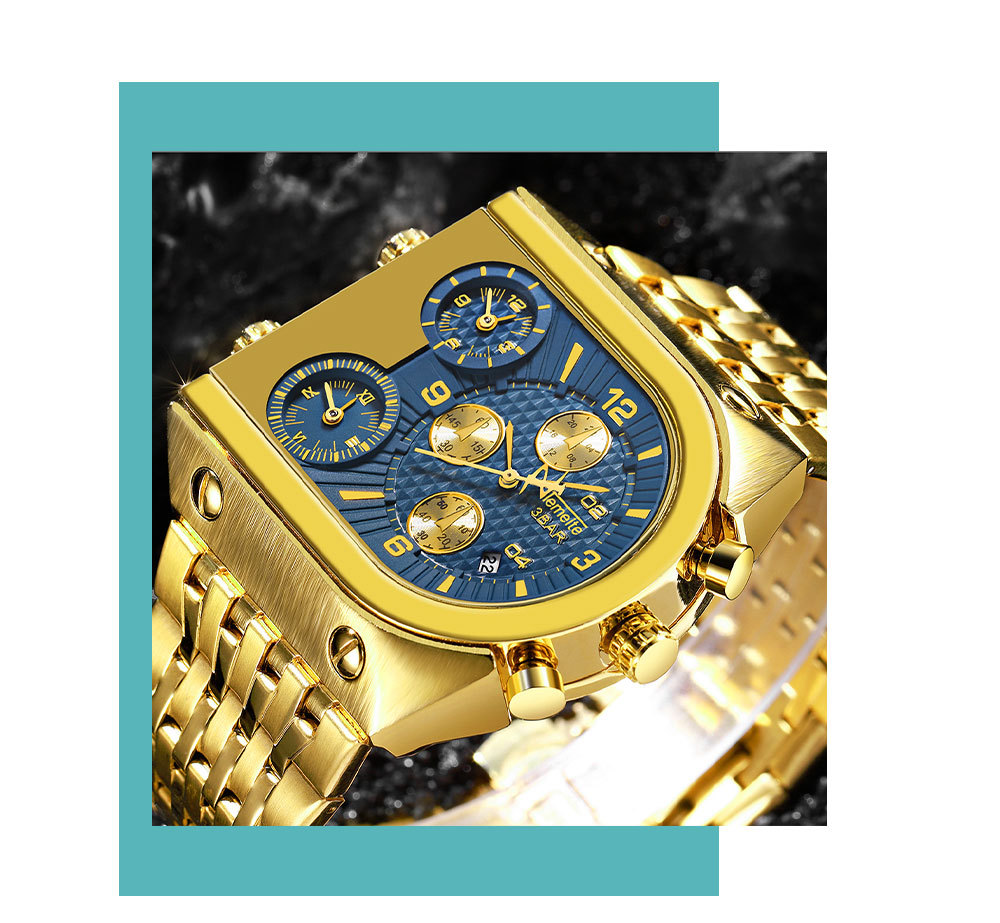 Kashchi Men's New Product Oval Three Movement Quartz Watch_voghion.com