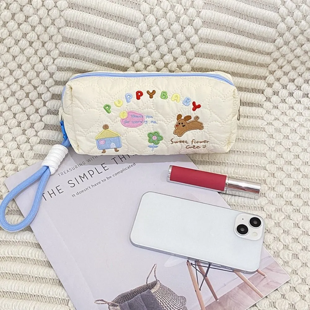 Cute Cartoon Print Makeup Cotton Large Capacity Storage Bag Cosmetic Organizer Pencil Case Toiletry Handbag_voghion.com