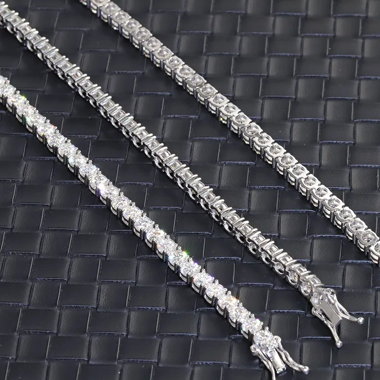 Βραχιόλι χιπ χοπ Sier VVS Cuban Link 2mm 3mm 4mm 5mm 6.5mm Moissanite, τιμή εργοστασίου Wuzhou, κοσμήματα αλυσίδας τένις_voghion.com