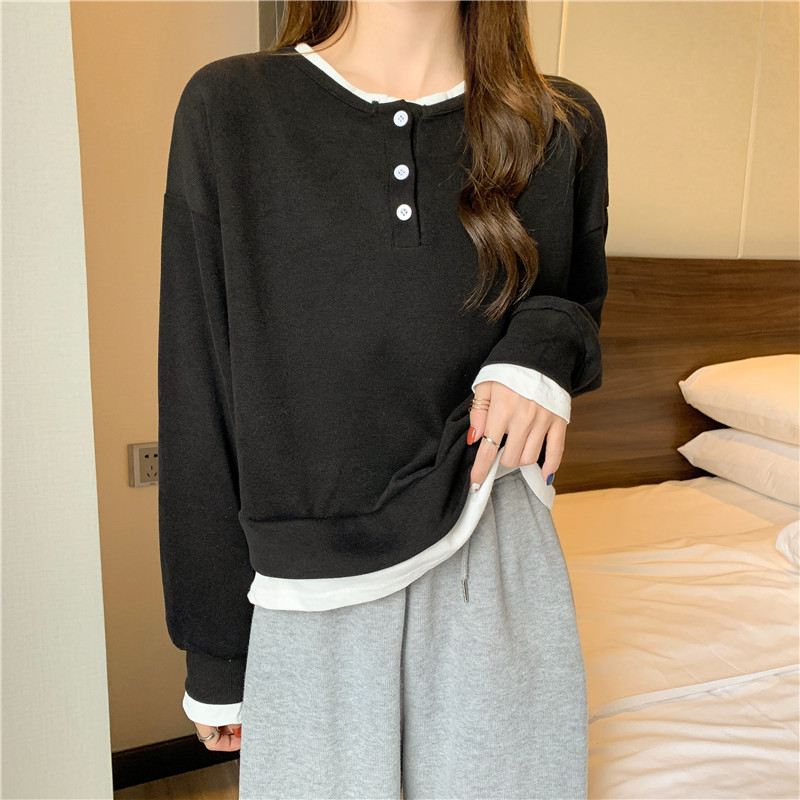 Conjunto de sudadera dos piezas mujer algodón holgado primavera otoño_voghion.com