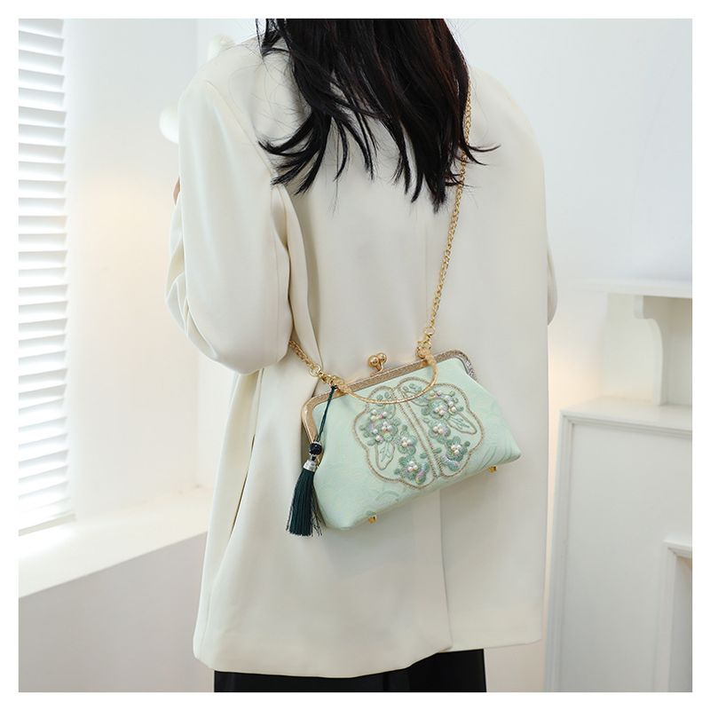 Piccola borsa a tracolla fresca da donna cheongsam con perle ricamate_voghion.com