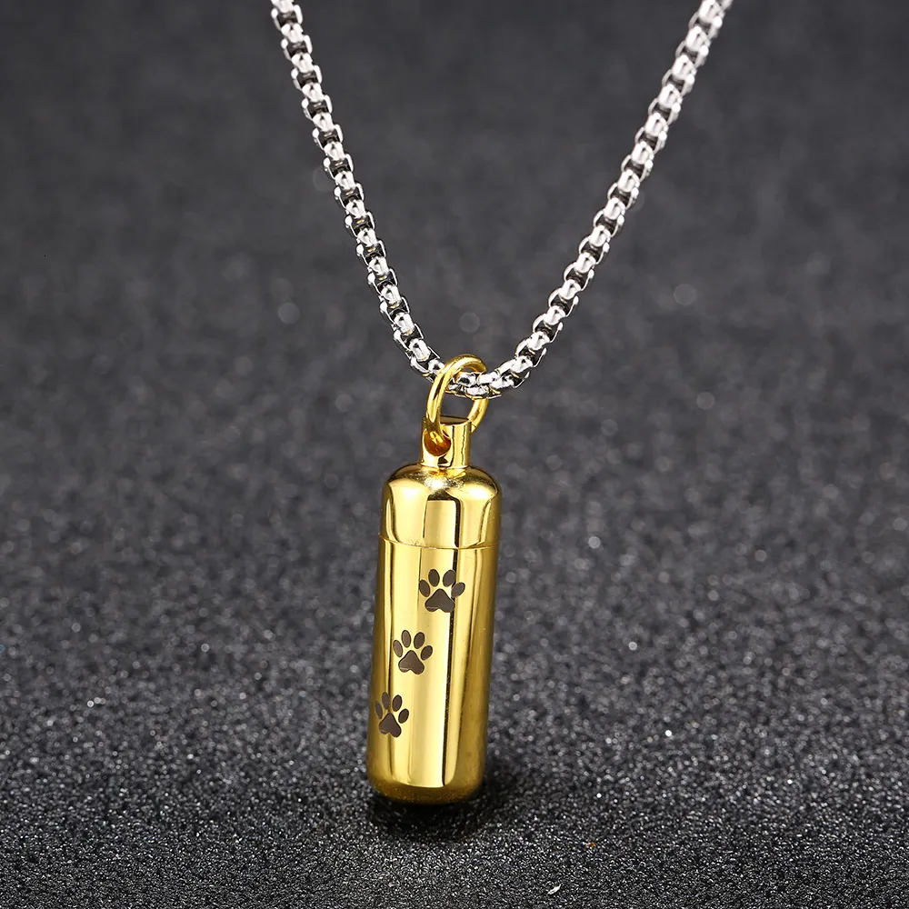 Collane con ciondolo in acciaio inossidabile, collana con zampa di animale domestico, souvenir commemorativo per la cremazione, accessori per cuccioli per le ceneri_voghion.com