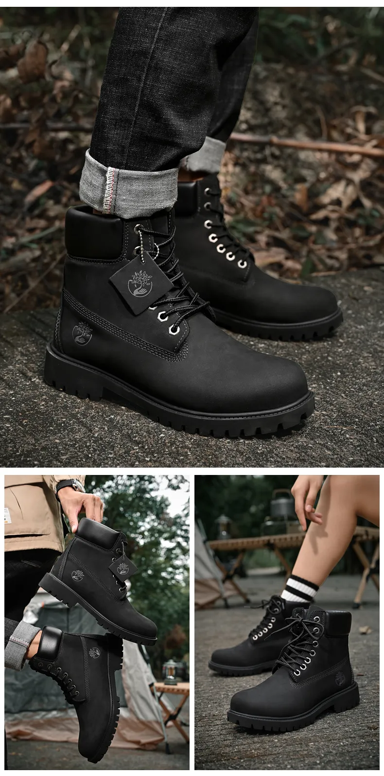 Men High Top Men's Leather Winter Fashion Plush Warm Shoes Outdoor Sneakers Lace Up Non-Slip Ankle Boots Male_voghion.com