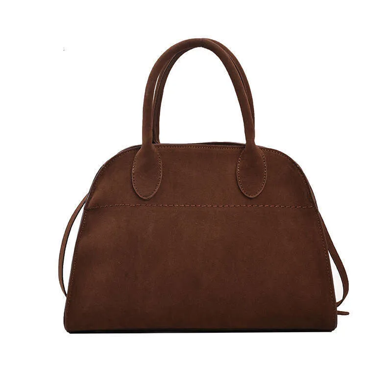 Retro Large Capacity Handbag New Style Light Suede French Fashion Single Shoulder Tote Women's Bag Street Dressing_voghion.com