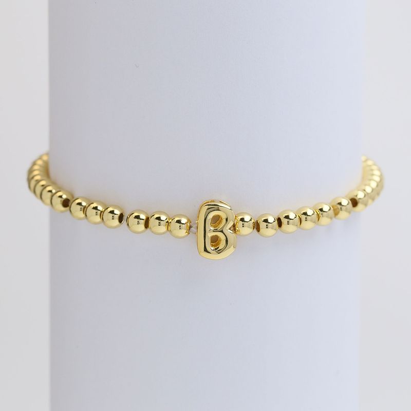 Copper Beaded Plating Letter Bracelets_voghion.com