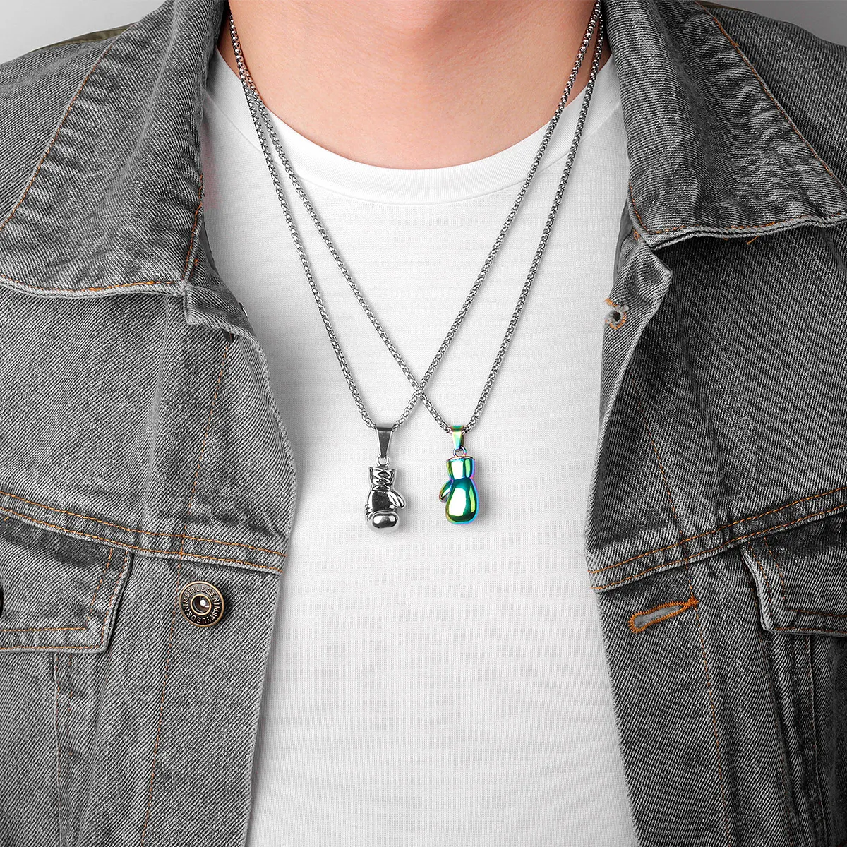 Collane con ciondolo in oro nero Guantoni da boxe Boxer Uomo Ciondoli Catena per fidanzato Uomo Gioielli in acciaio inossidabile_voghion.com