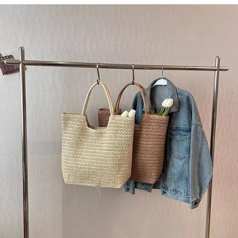 Sommer neue modische One-Shoulder-Gras gewebte Tasche, lässige Damentasche, Strandtasche, Damen vielseitige Damentasche_voghion.com