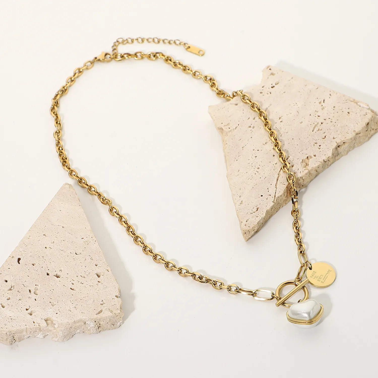 Pendant Necklaces Stock Fashion Pearl Heart Charm Necklace Chain Korean Ins Mother Of Gold Stainless Steel Jewerly For_voghion.com
