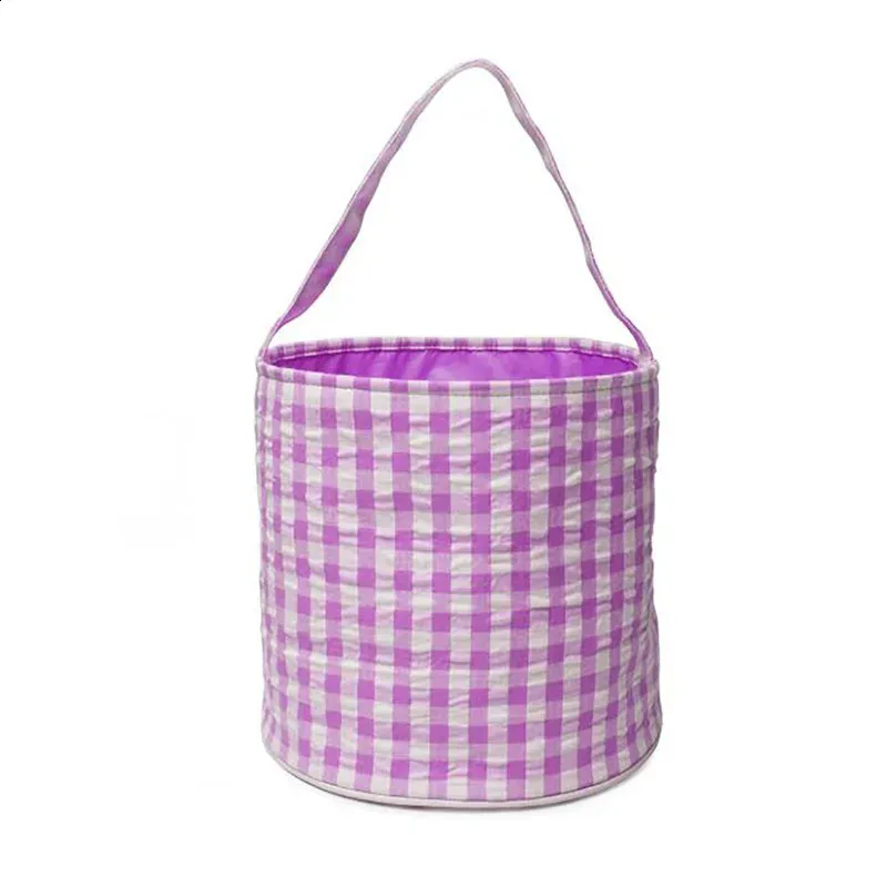 Personalized Baskets Custom Embroidered Name Basket Seersucker Monogram Easter Tote Candy Bag 240822_voghion.com