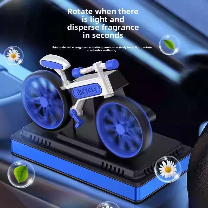 Car Mounted Solar Powered Rotating Creative Interior High-end Decoration Men's Center Console Bicycle Ornament Solid_voghion.com