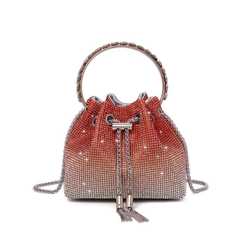 Kleine Beuteltasche mit Diamantbesatz und Kordelzug, hochwertige Umhängetasche, trendige Abendtasche_voghion.com
