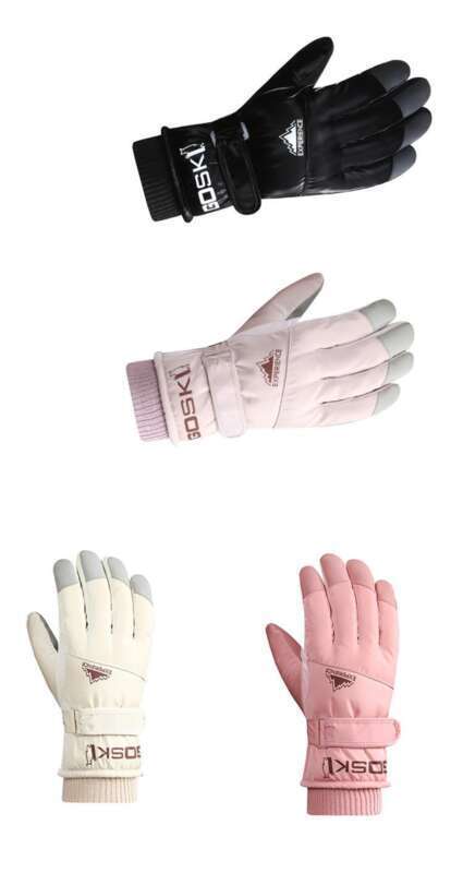 Guanti invernali da sci da donna spessi per ciclismo all'aperto, antivento, impermeabili, caldi e morbidi con touch screen, dritti_voghion.com
