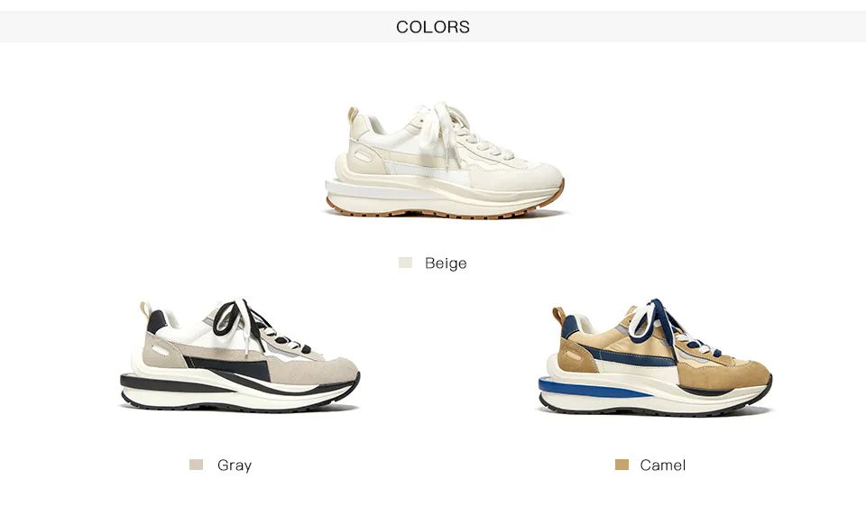 BeauToday Casual Sneakers Damen Kuh Wildleder Kunstleder Patchwork Mischfarben Schnürschuhe Runde Zehen Damen Waffel_voghion.com
