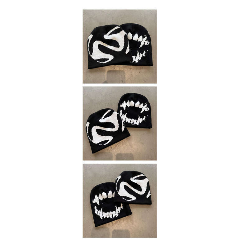 Gorro de lana americano, divertido y versátil, para mujer, para otoño e invierno, versión coreana, jersey de estilo urbano de moda._voghion.com