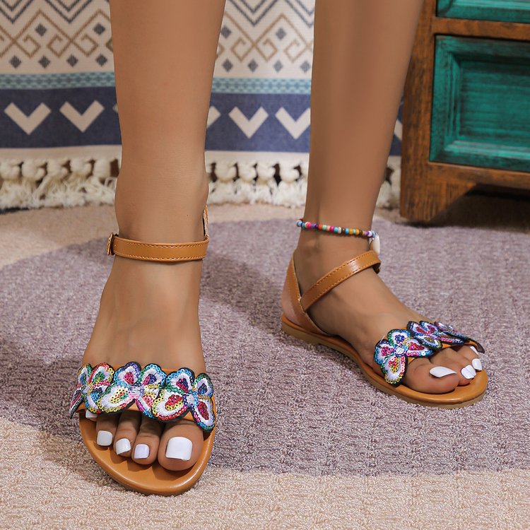 sandali da donna stile vacanza leggeri farfalla grandi dimensioni scarpe da spiaggia_voghion.com