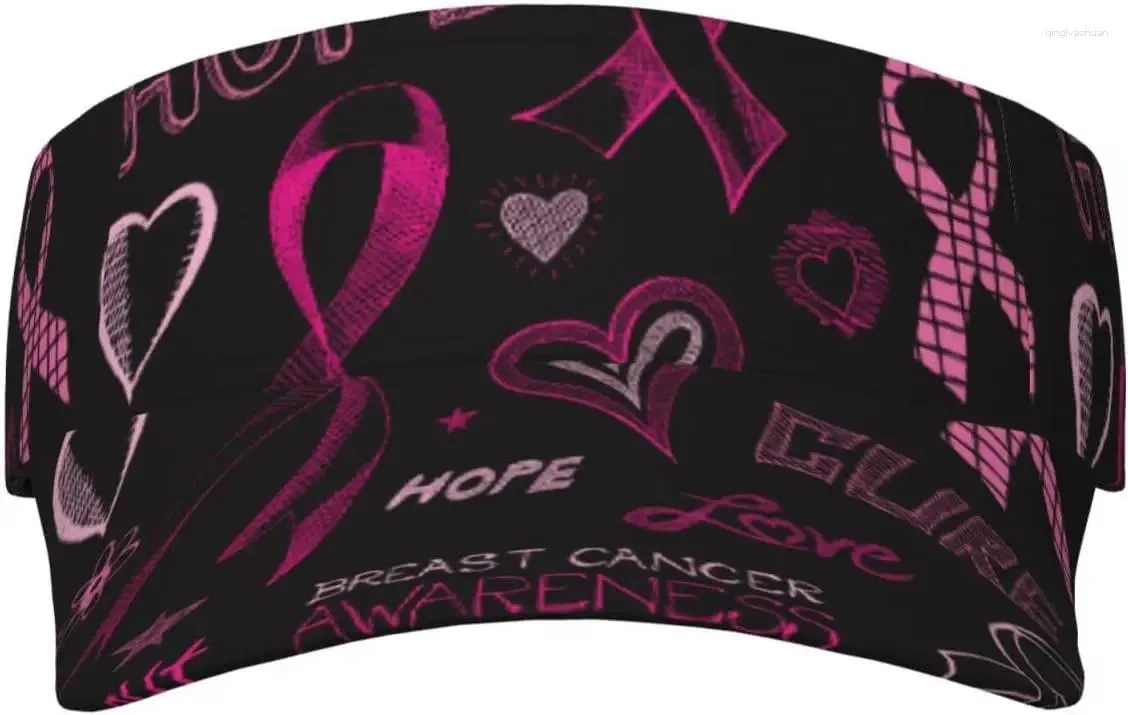 Ball Caps Sport Sun Visor Hat Breast Cancer Awareness Empty Top Cap For Golf Tennis_voghion.com