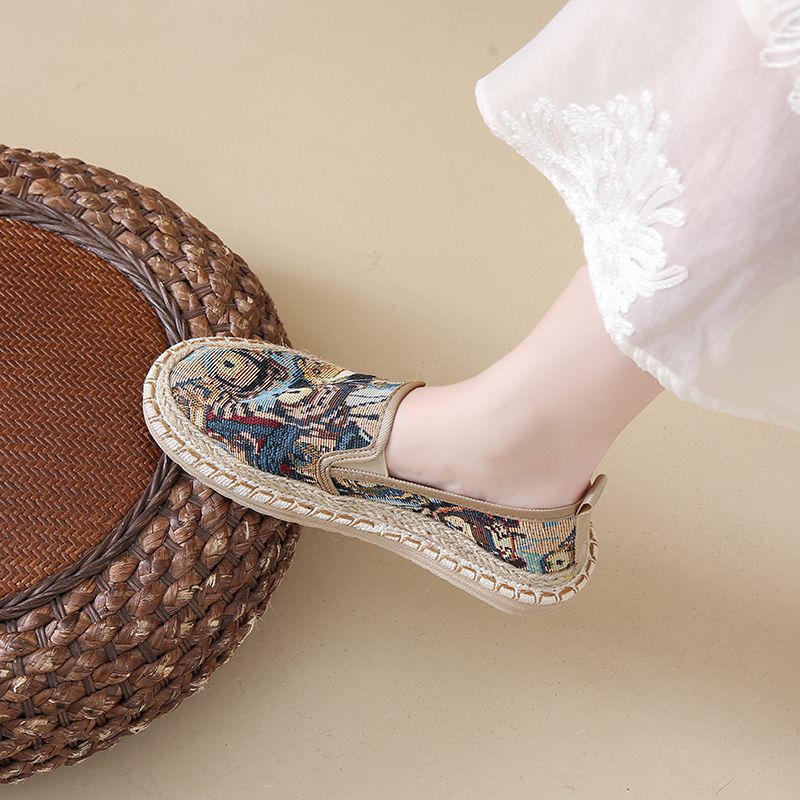 Country sail women summer old Beijing cloth mother leisure lazy people a slip-on thick sole fashion tide shoes_voghion.com