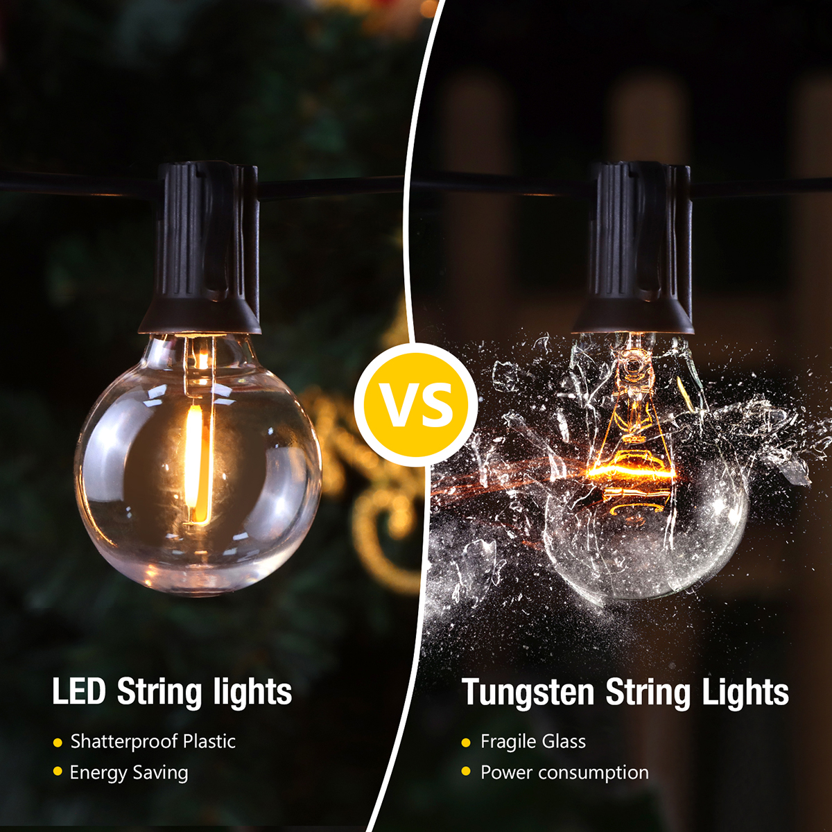 Šviesos diodų lemputės Led lemputės Styginės lemputės Fairy Lights Veikia saulės baterijomis / ES / JAV maitinimo šaltinis lauko sodo sodo atostogų šviestuvai_voghion.com