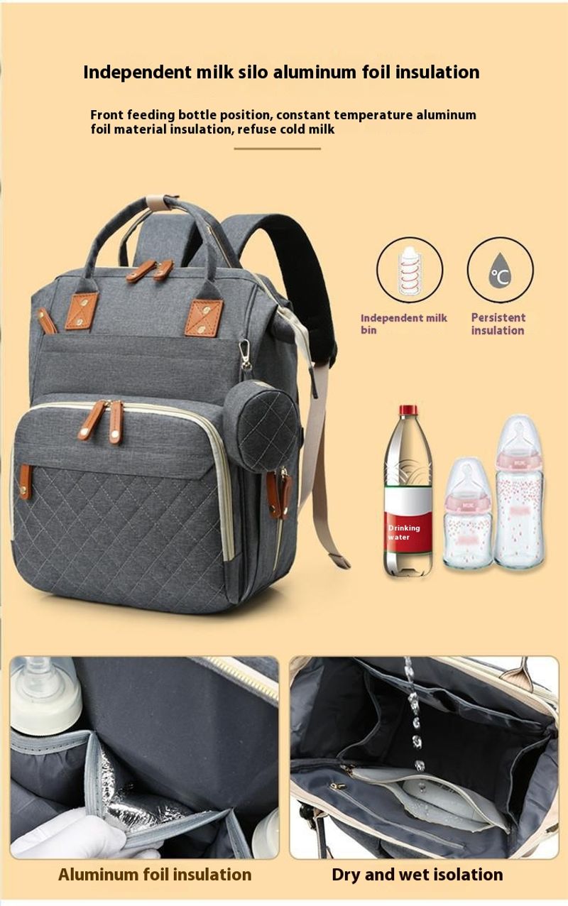 Neue tragbare Wickeltasche für Mutter und Baby mit großem Fassungsvermögen, kann als Umhängetasche bedruckt werden_voghion.com