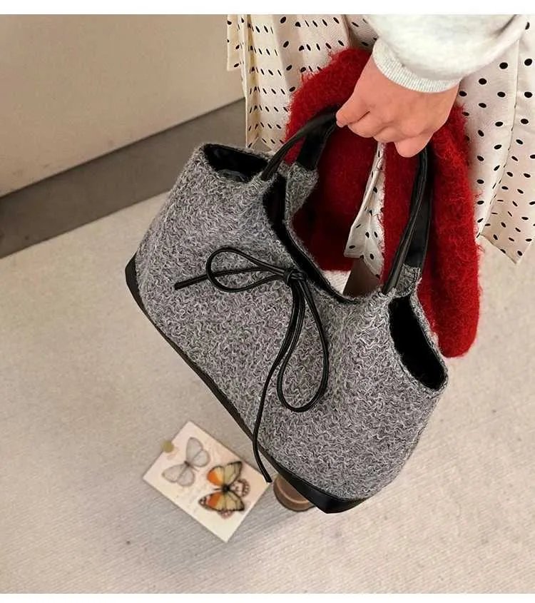 Leopard Print Shoulder Bag For Women Soft Plush Large Handbag_voghion.com