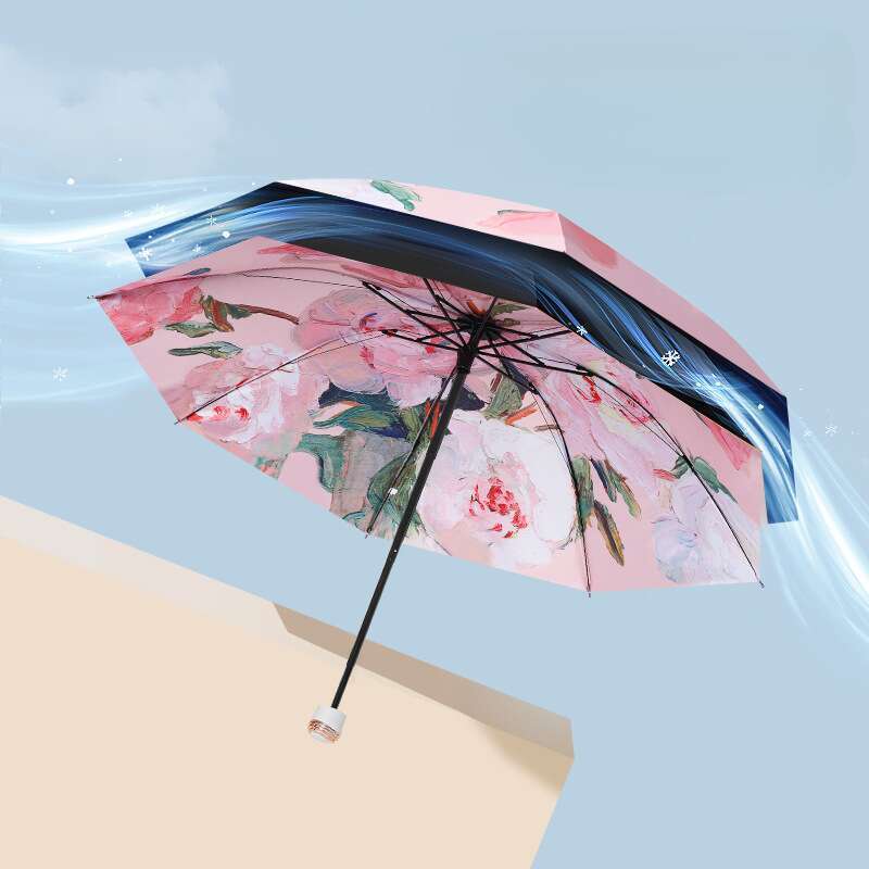 Zložljiva Premium Feel Free Bag Layer Double Flower Rain sončni dežnik za dvojno uporabo, ženska krema za sončenje in UV-zaščita_voghion.com