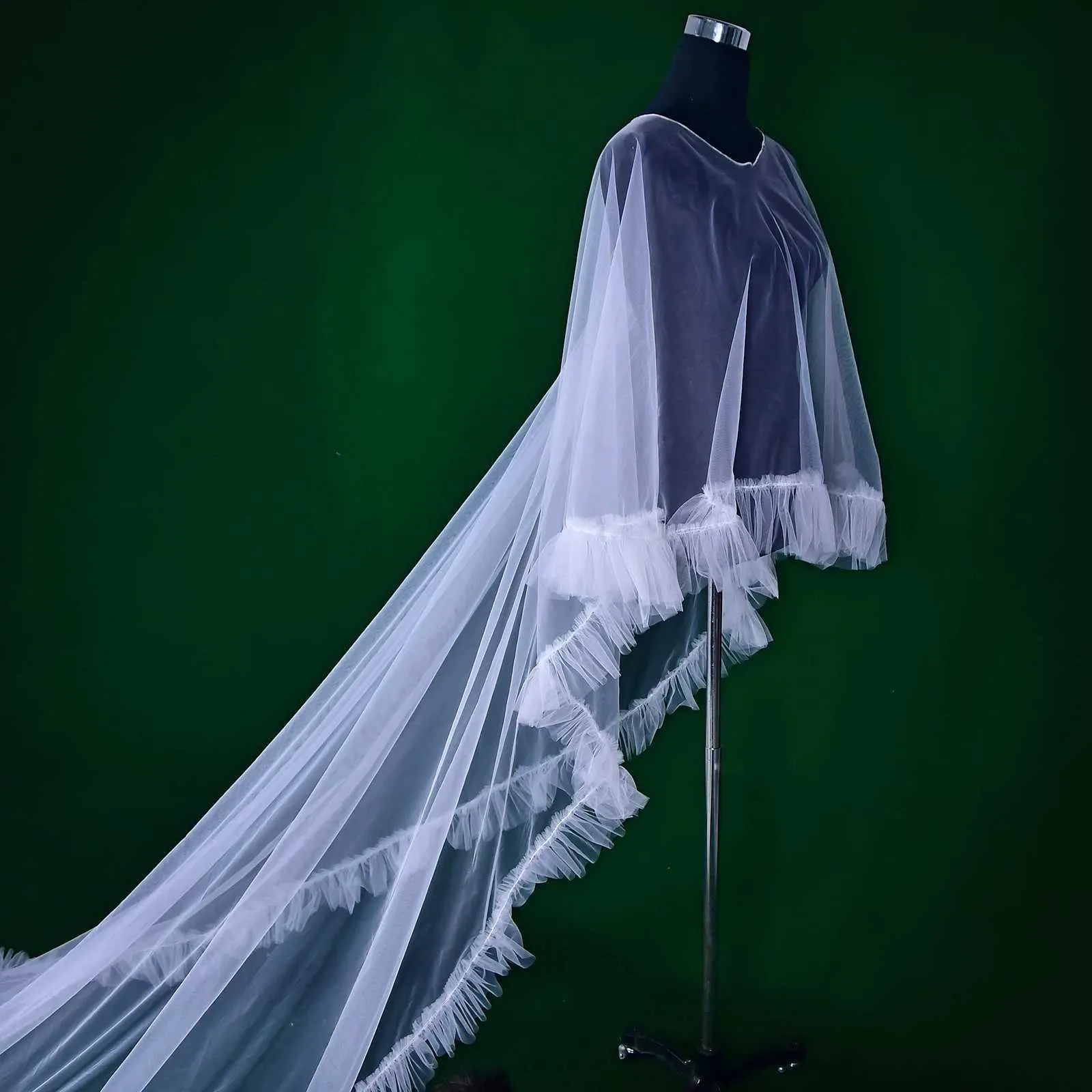 Hårsmycken Dam MZB19 Lång Brudslöja Plus Storlek Bolero Elegant Damjacka Bröllopsgäst Katedralmantel_voghion.com