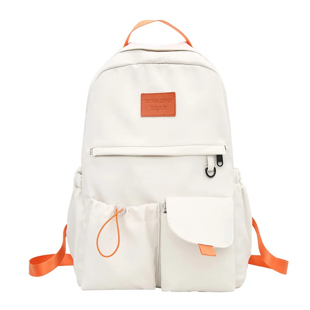 Zaino scolastico grande capacità, zaino da viaggio per studenti universitari, semplice zaino in nylon con tracolla, per ragazzi e ragazze, con cerniera._voghion.com