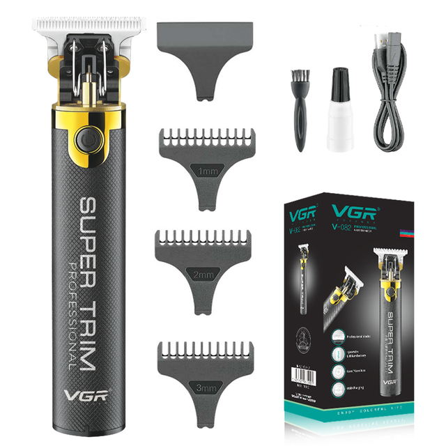 VGR Professional Hair Clipper T9 Hair Cutting Machine Cordless Haircut Machine Rechargeable Bald Barber Trimmer for Men V-082_voghion.com