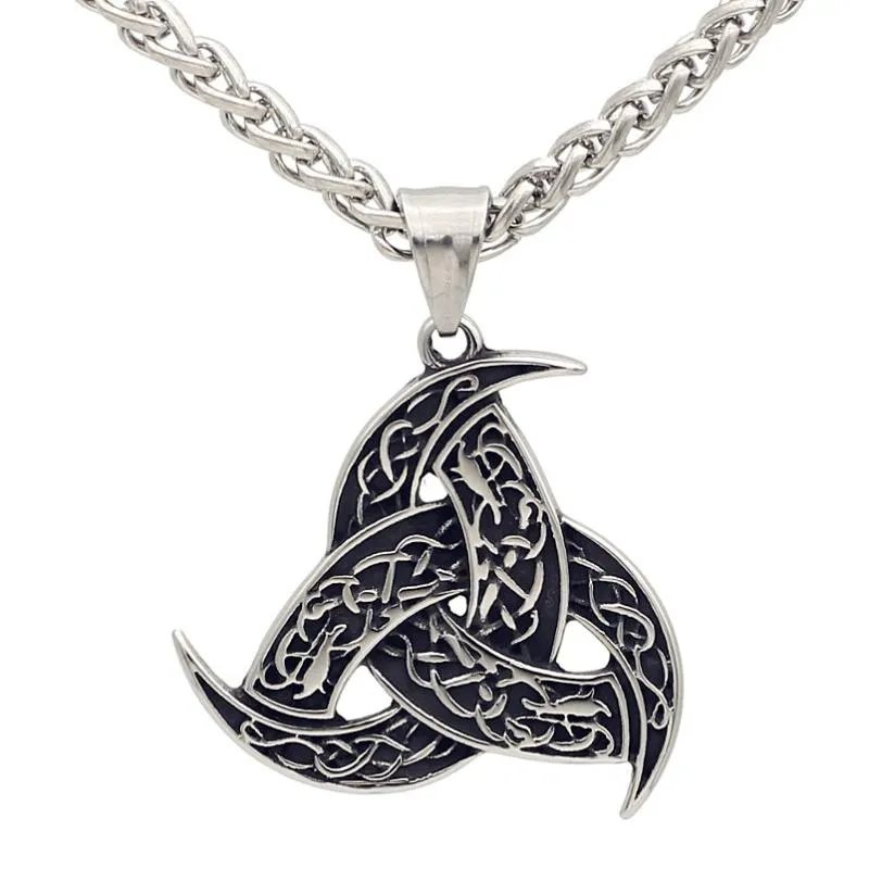 Collane con ciondolo stile nordico vichingo nodo celtico triangolo collana per uomo retrò amuleto gioielli regalo ciondolo Sidn22_voghion.com