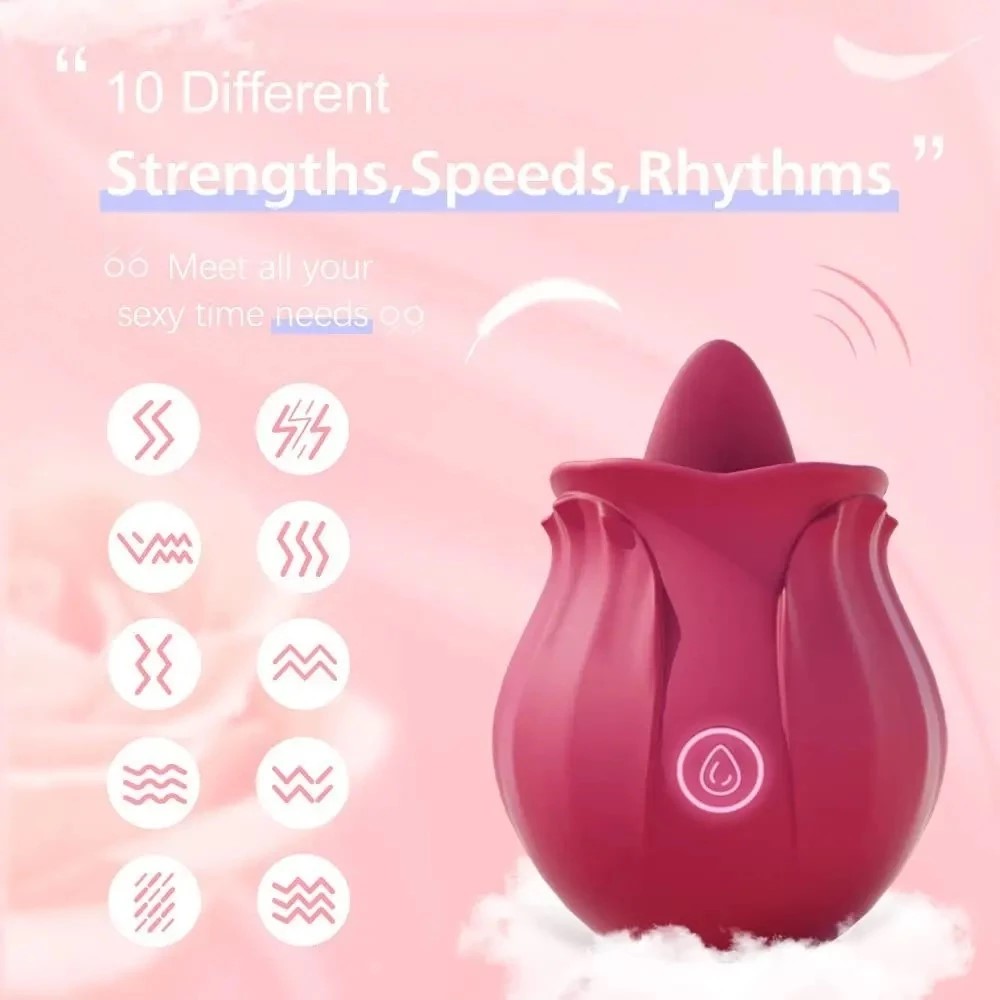 Otário Vibratore Rosa con Suzione, Giocattolo per Lingua, Stimolatore Capezzolo 3D Femminile, Massaggiatore Anale Wireless, Giocattoli Sessuali d'Amore_voghion.com
